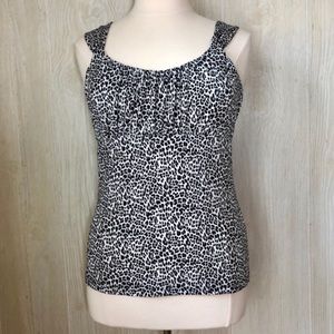 White House BlackMarket Leopard Print Tank Blouse